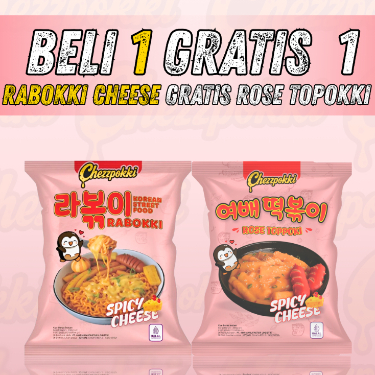 

Beli 1 Gratis 1 Chezzpokki - Rabokki Spicy Cheese & Rose Topokki Makanan Viral Korea Keju Instan