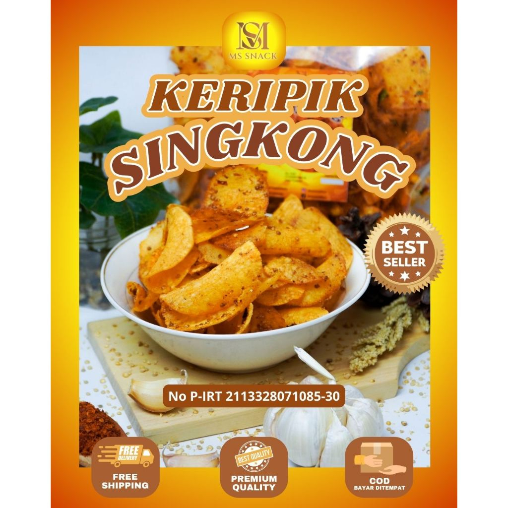 

Keripik Singkong Ketumbar Original Pedas Daun jeruk Renyah Gurih Wangi Rempah