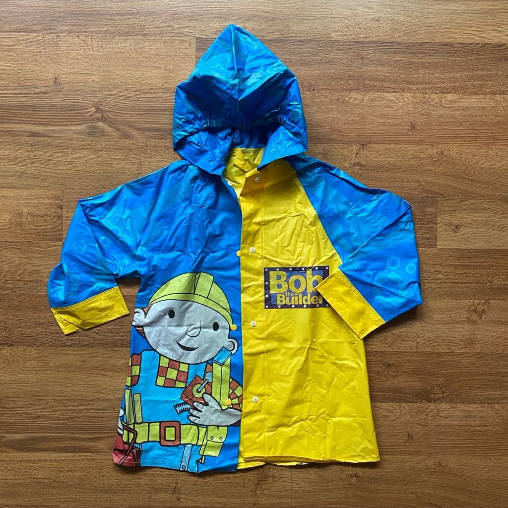 PRELOVED JAS HUJAN ANAK COWOK BOB THE BUILDER BIRU SZ.6 UNTUK ANAK TK