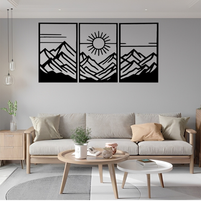 Ornamen dinding kayu Aesthetic