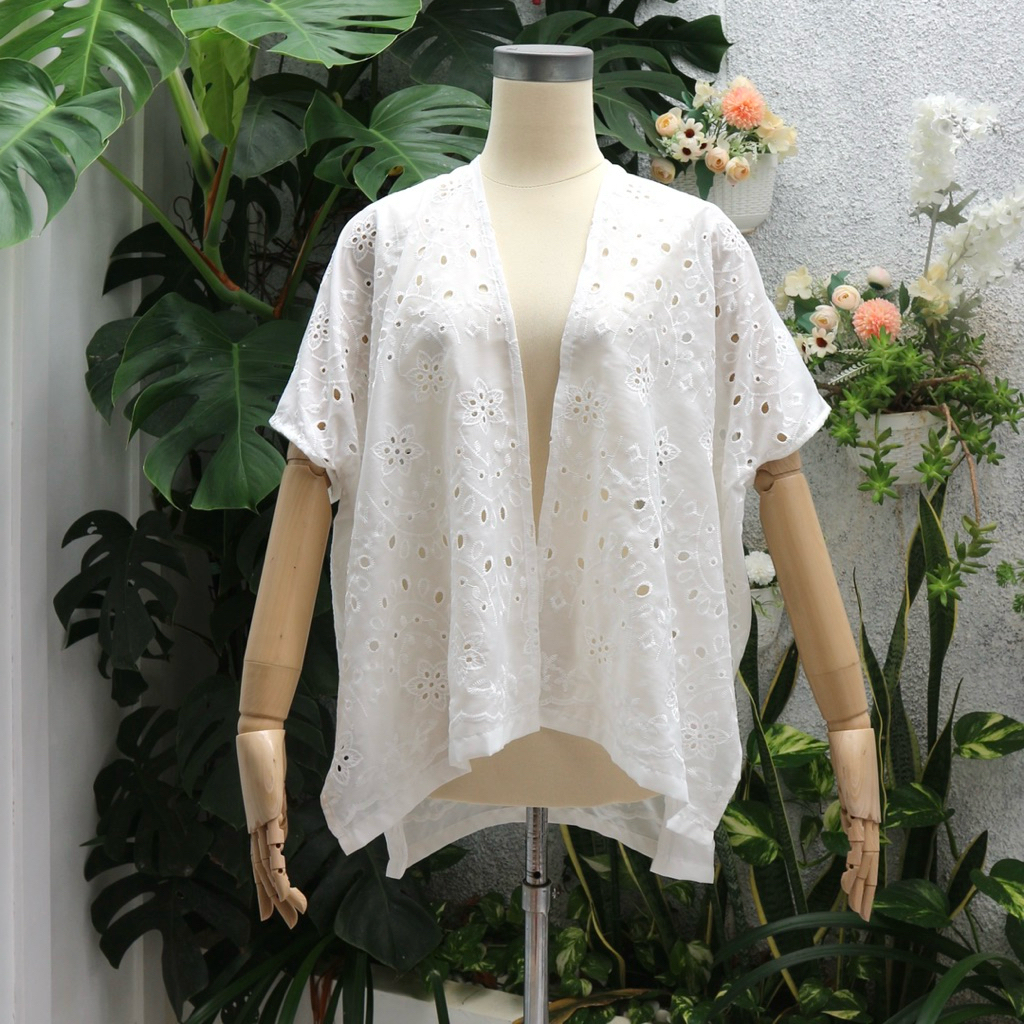 Terbaru Dasha Outer/ Outer Katun Bolong/Outer Bordir/ Baju Atasan Wanita Bangkok Outer Bangkok