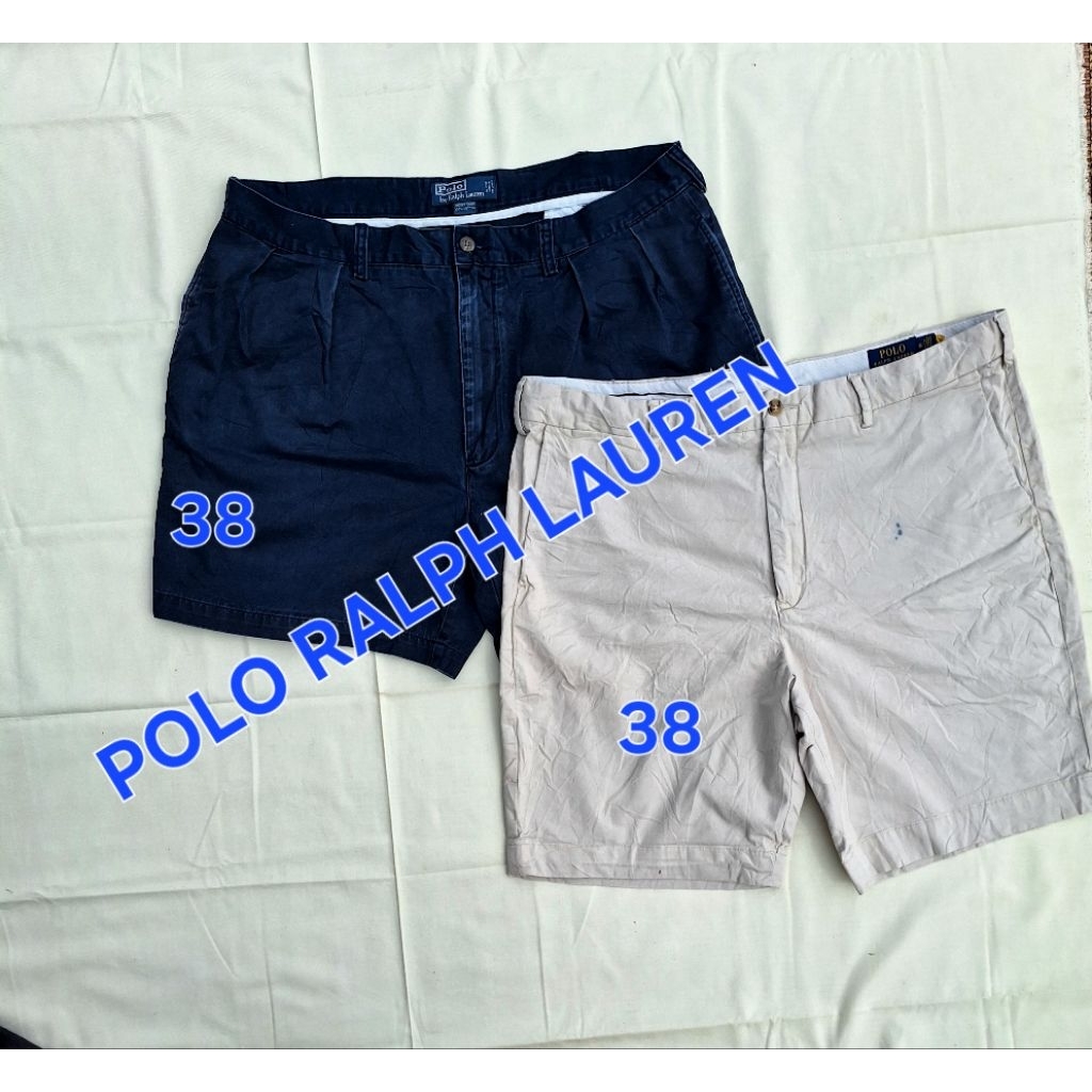 Celana Pendek POLO RALPH LAUREN Short Pants Size 38 Jumbo XXL Pria Navy Cream Original