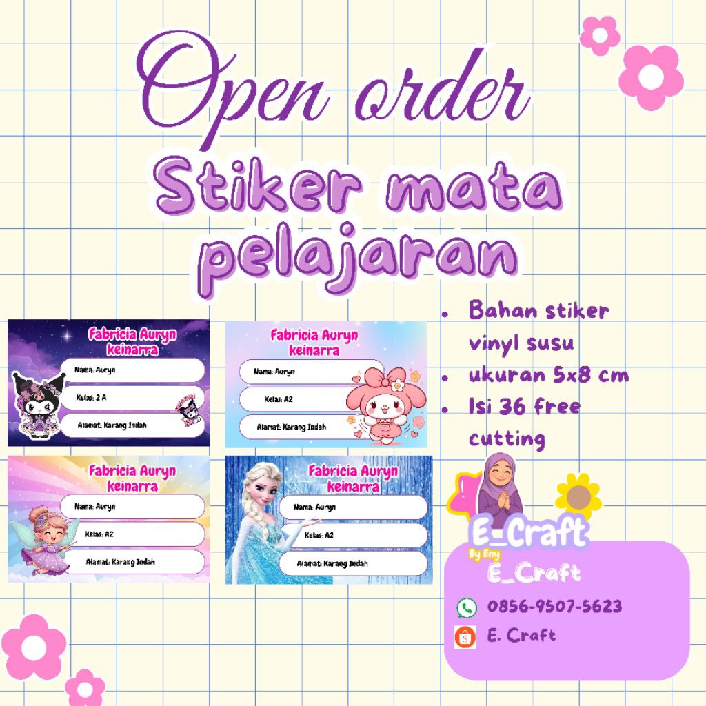 

Stiker Mata pelajaran motif cewek