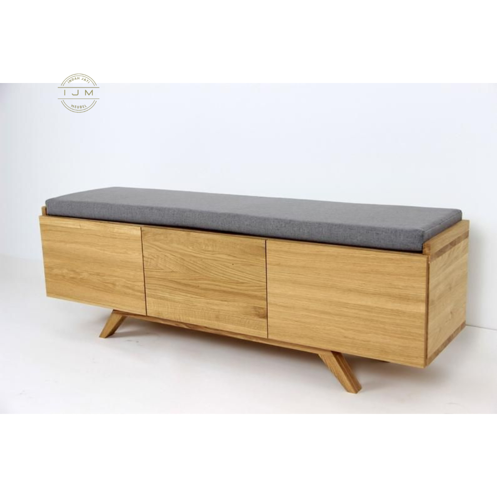 Rak Sepatu Bench Minimalis Kayu Jati Bench Sofa Rak Sepatu Minimalis Modern Storage Stool Kayu Jati 