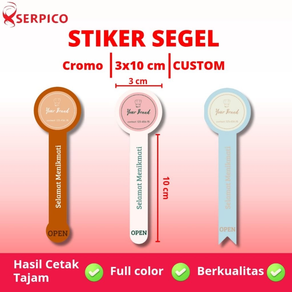 (54 PCS) Stiker Segel | Sticker Segel | Sticker Cromo | Sticker segel box | Stiker Segel Makanan | F