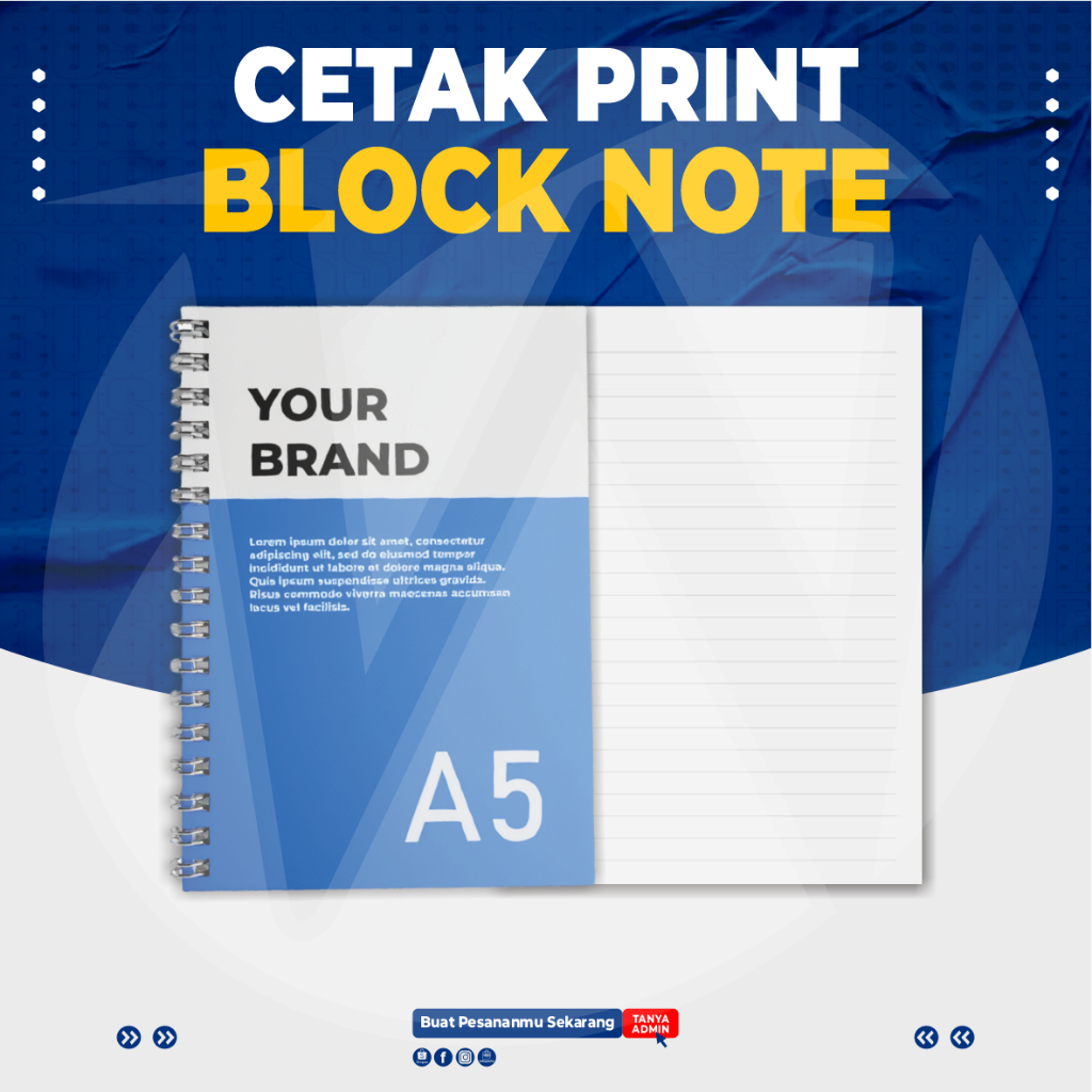 

cetak print block note ukuran A5 | buku catatan