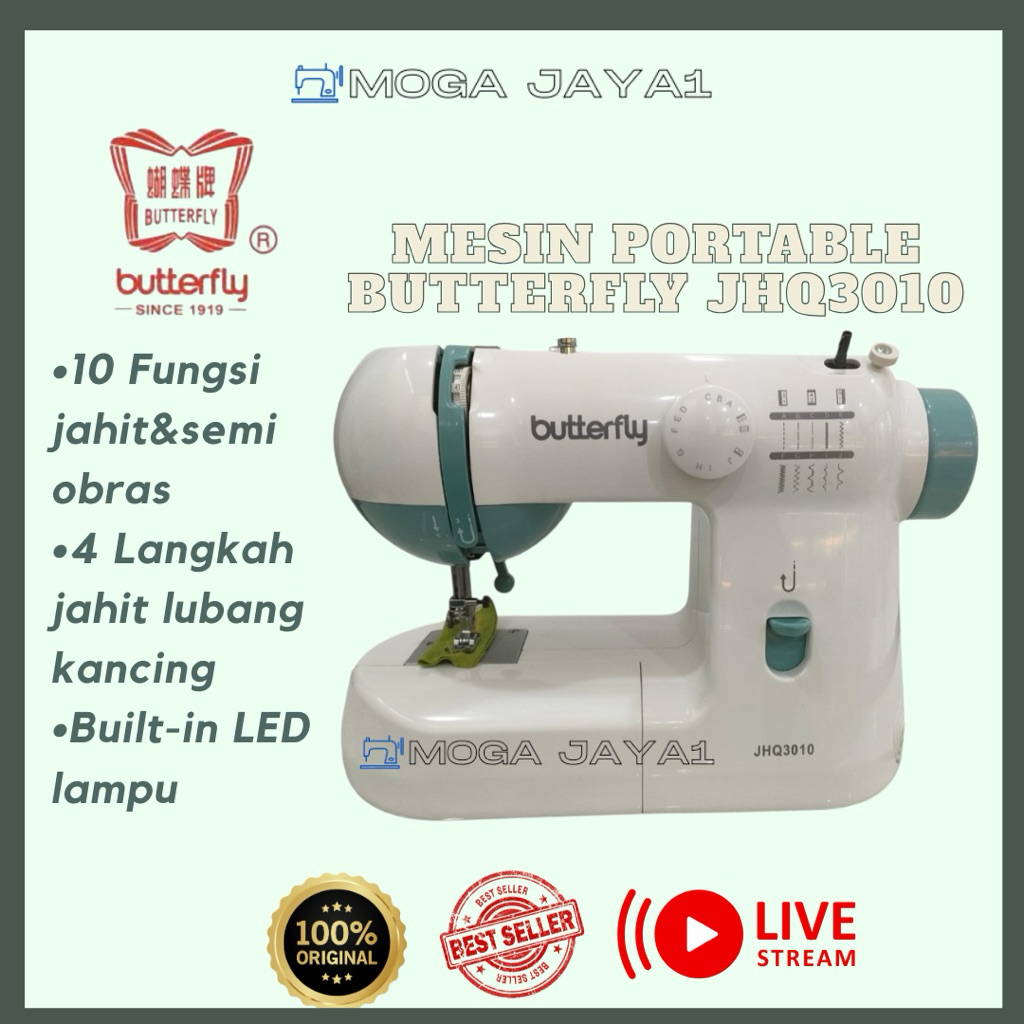 Mesin jahit portabel BUTTERFLY JHQ3010
