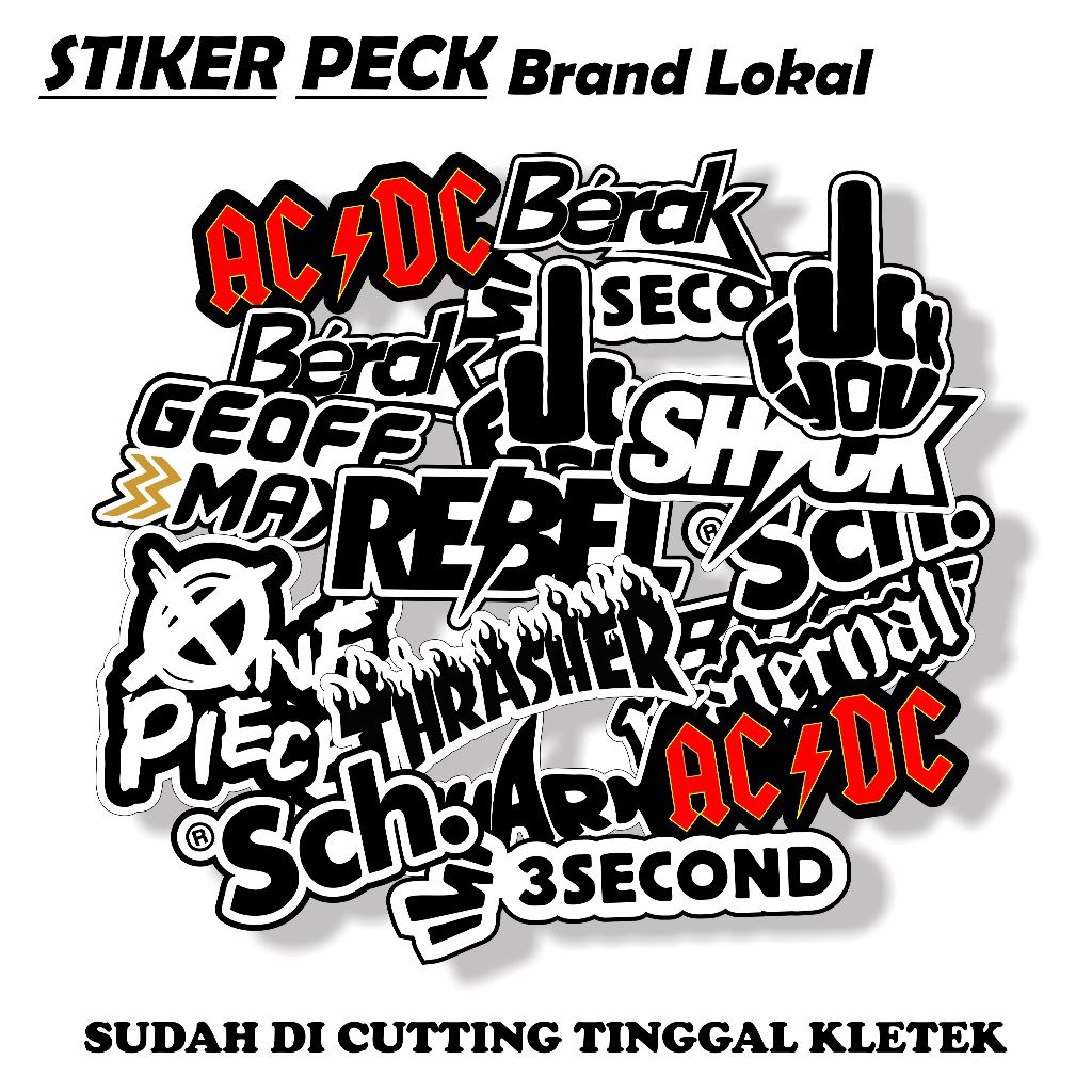 

STIKER PACK 13pcs BRANDLOKAL - STIKER AESTHETIC LAPTOP, AKSESORIS HP, ANTI AIR, MOTIF,HELM.