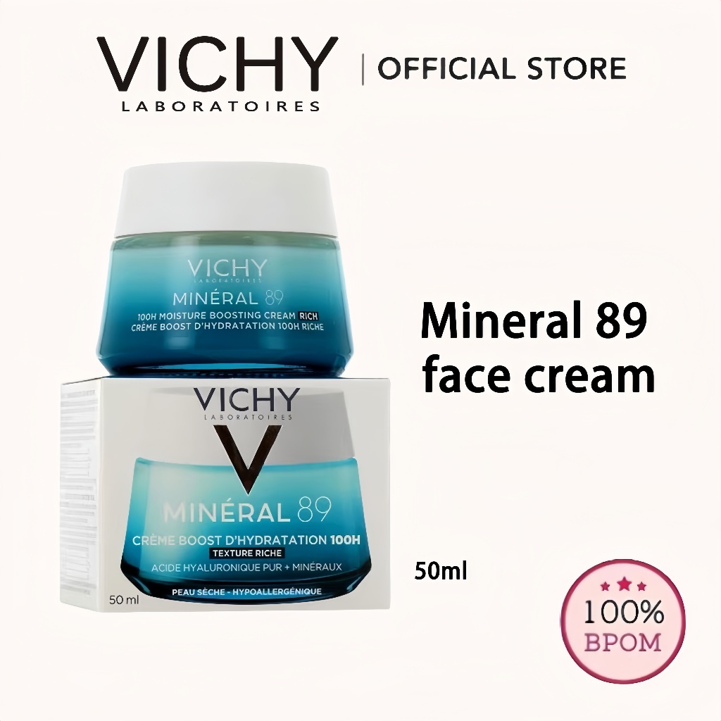 Vichy Mineral 89 | 100HR Moisture Bosting Cream | Fragrance Free | 50ml