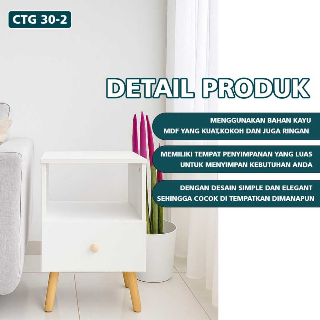 Meja Nakas Kayu Minimalis Meja Kamar Minimalis Meja Kecil Meja Kamar Samping Kasur Homesky88