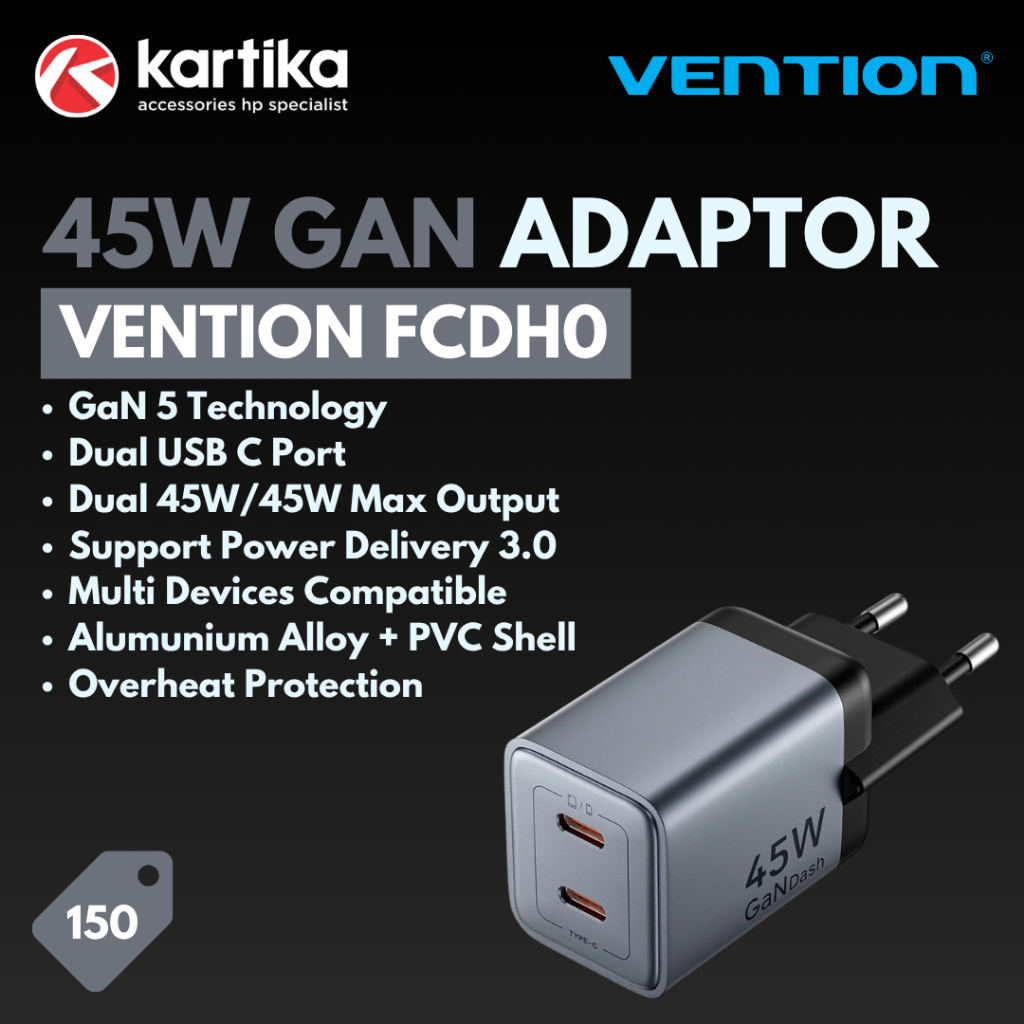 VENTION Compact Adapter GAN 45W Super Fast Charge