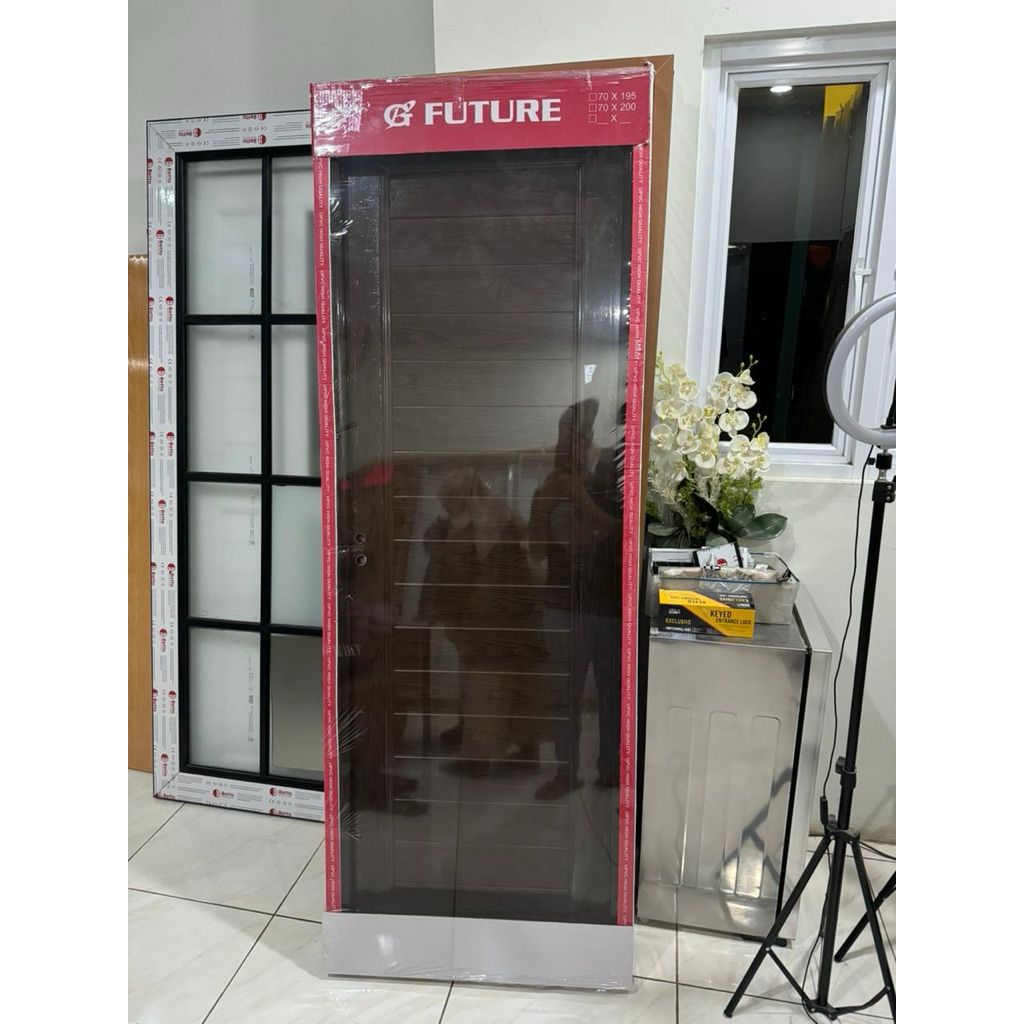 Pintu Upvc Dark Oak Custom Ukuran