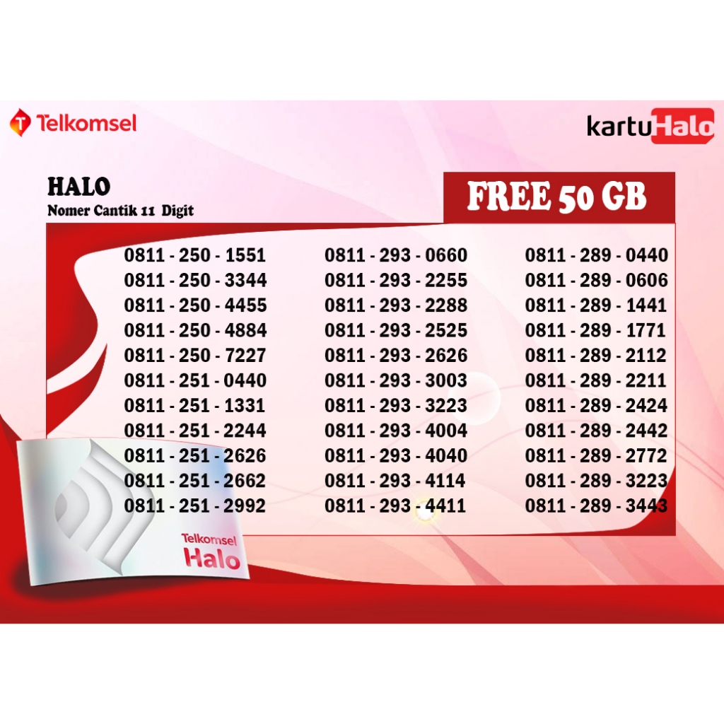 NOMER CANTIK 11 DIGIT TELKOMSEL HALO