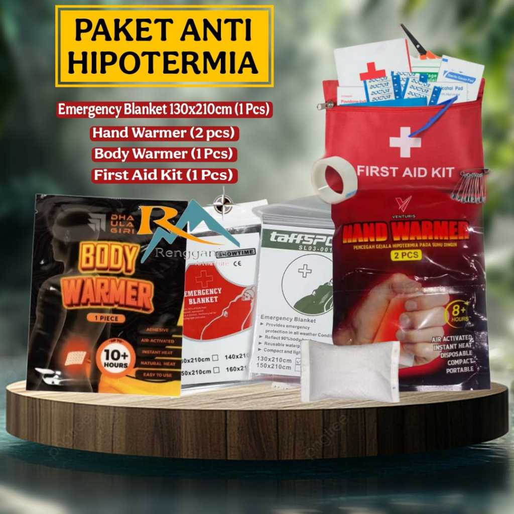 PAKET EMERGENCY ANTI HIPOTERMIA PAKET SIAGA PERLENGKAPAN DARURAT UNTUK HIKING CAMPING PENANGANAN HIP