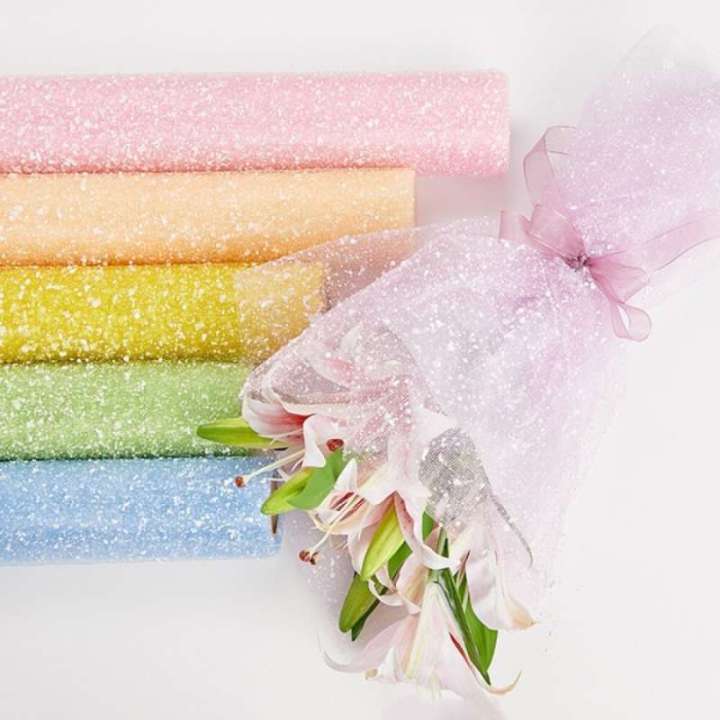 

(1 Lembar) Kain TILE SALJU | Snow Mesh Tile | Jaring Polynett Wrapping | Buket Bunga Flower Wrapping | Snow Flake Poly Mesh