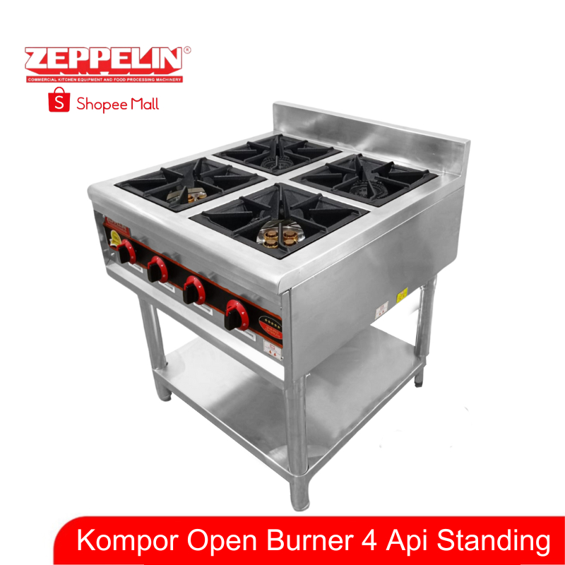 Zeppelin Kompor Gas Open Burner Standing 4 Api