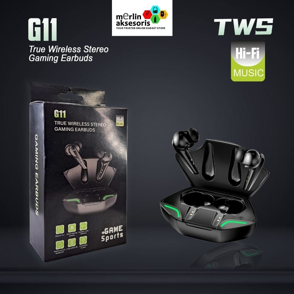 HF Bluetooth TWS G11 Headset Bluetooth For Gaming Wireless Earphone