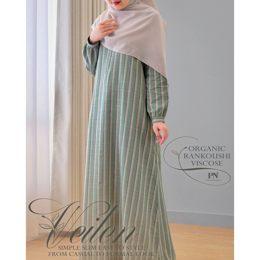 Pattern Nona Dress Veilen Gamis Rankoushi Viscose Adem Casual to Formal