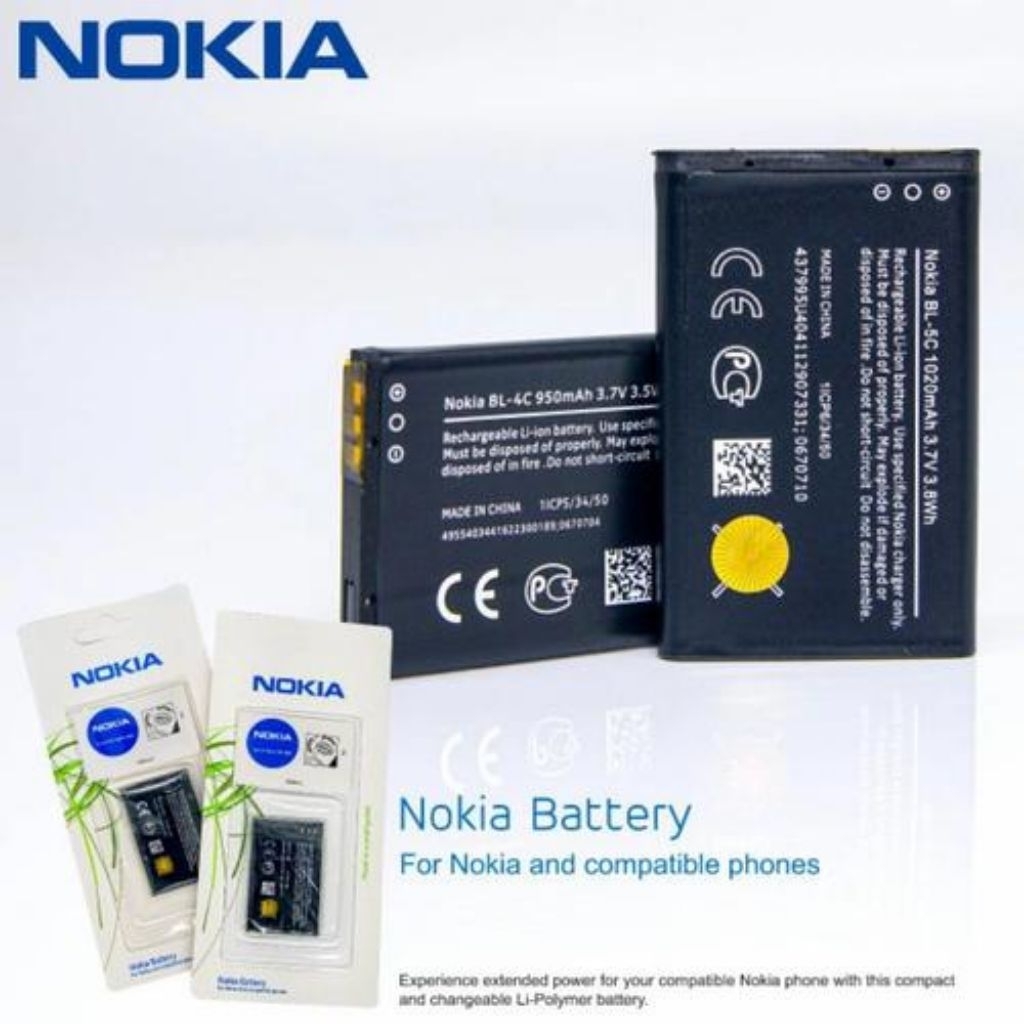 Baterai hp nokia jadul, BL-5C & BL-4C, [Nokia 1100, 1110, 1600, 2300, 6030, 6230i, 6680, N70, N91, d