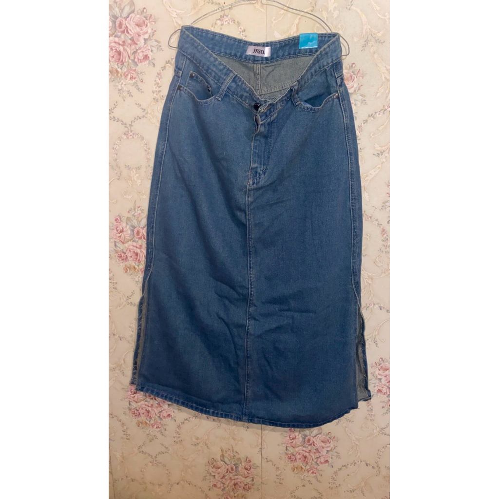 (NEW) Rok jeans JNSO belah samping kiri dan kanan