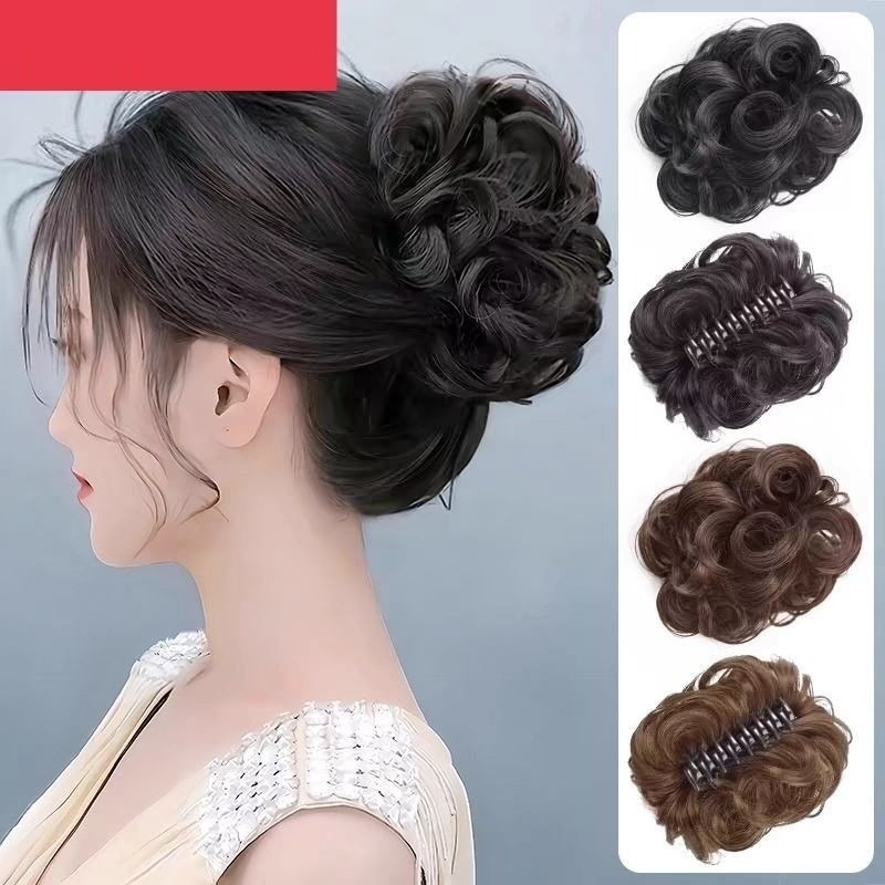 Jepit Rambut Palsu Wig (Curly/Ikal) Modis Ikal Bergelombang Jepit Rambut Sanggul Cepol Keriting