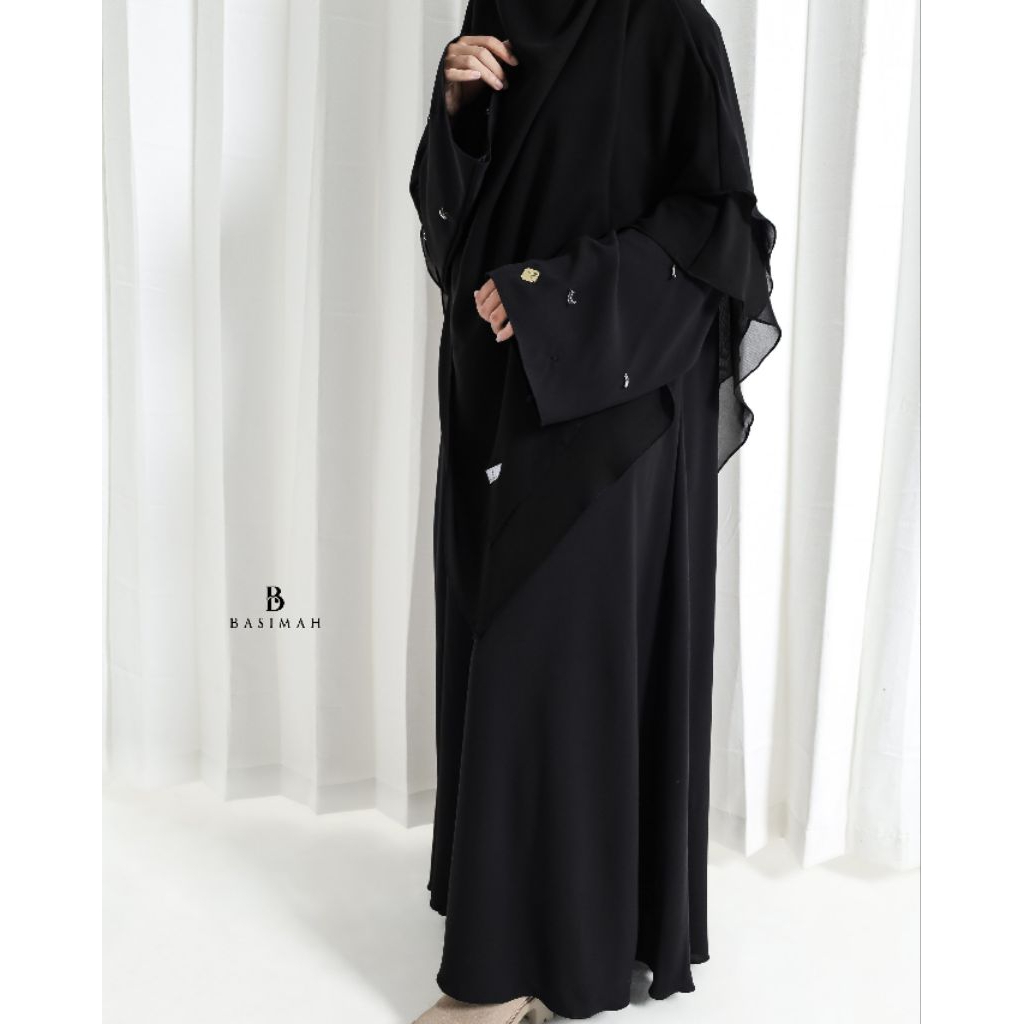 Fk Hitam Double Layer Siffon Arab/Fk Siffon Jetblack/Khimar Siffon Arab/Khimar Siffon Jetblack
