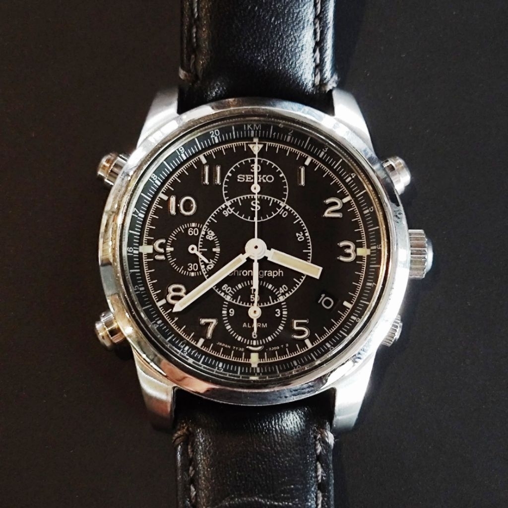 Seiko SUS Military Chrono-Alarm Black 7T32-7E90