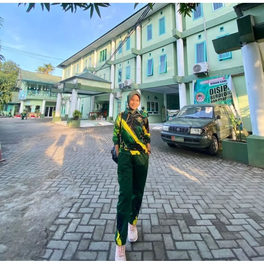 Jilbab dinas hijau iik pelamonia G2 tali