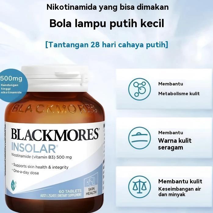 Blackmores Insolar Skin Health Vitamin B3 nicotinamide 500mg 60 Tablets - Untuk Kesehata Kulit & Pro