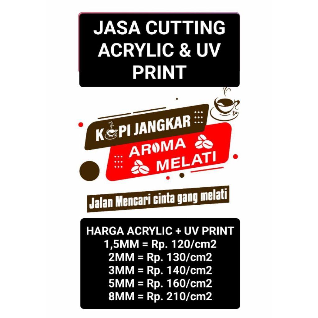 Jasa Laser Cutting Acrylic Akrilik + UV Print