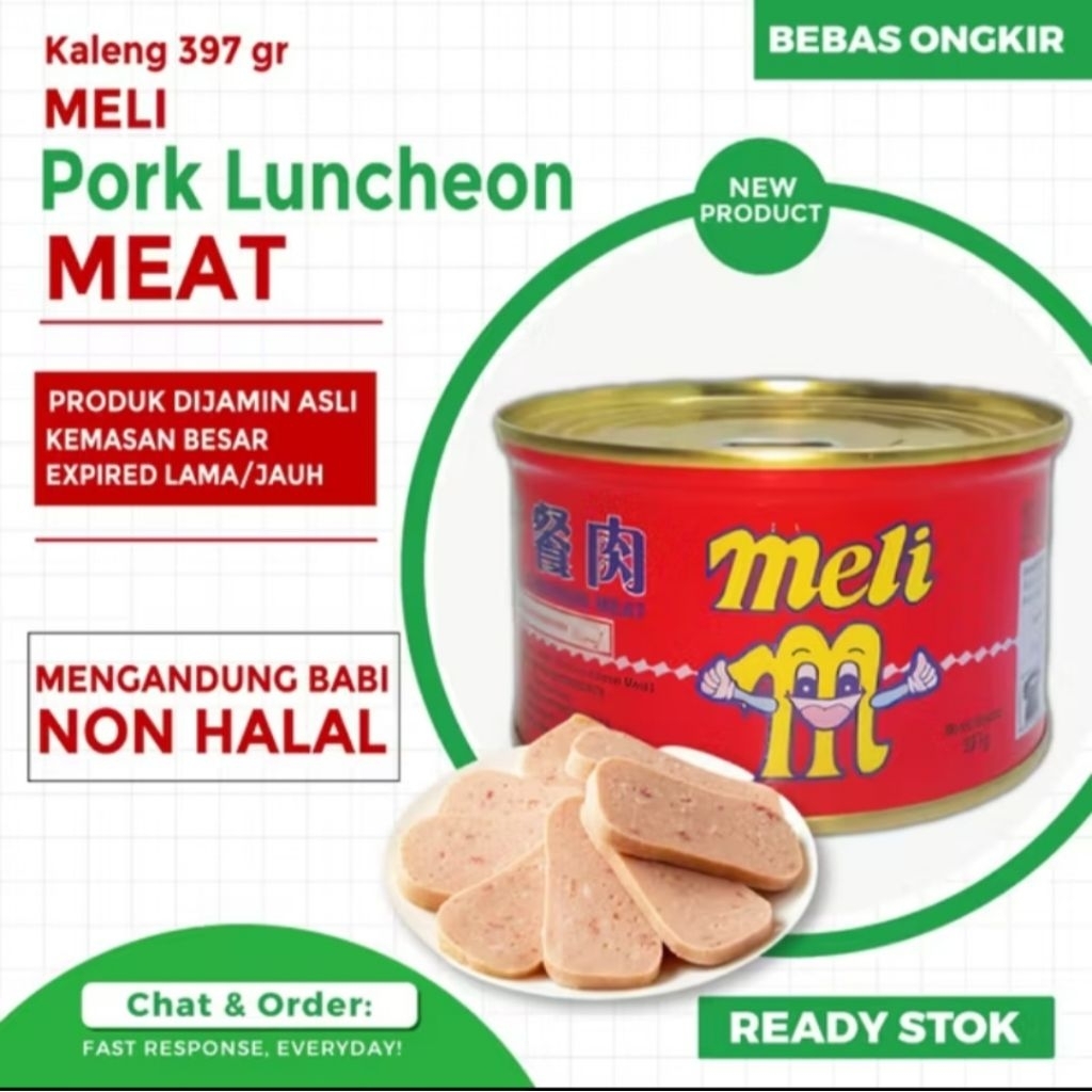

MELI Ham MaLing Pork Lucheon Meat 397gr - Non Halal