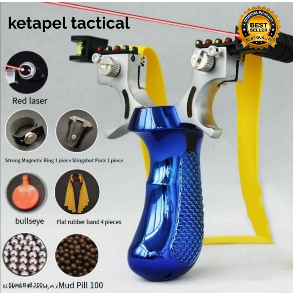 [ BISA COD ] Ketapel Burung Ikan Paku Beton Allumunium 1Set Komplit BIG POWER KETAPEL LASER BERKWALI