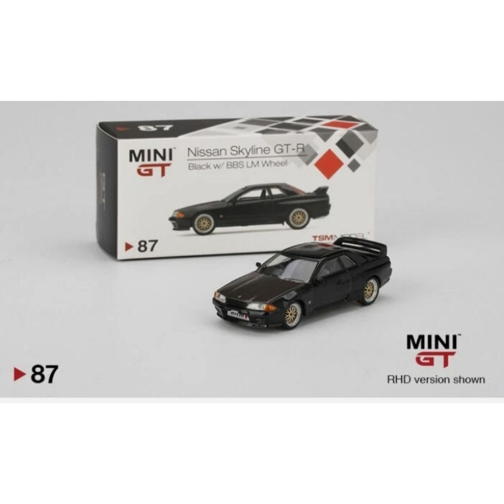 Mini GT 1:64 Nissan Skyline GTR R32 Black W No.87