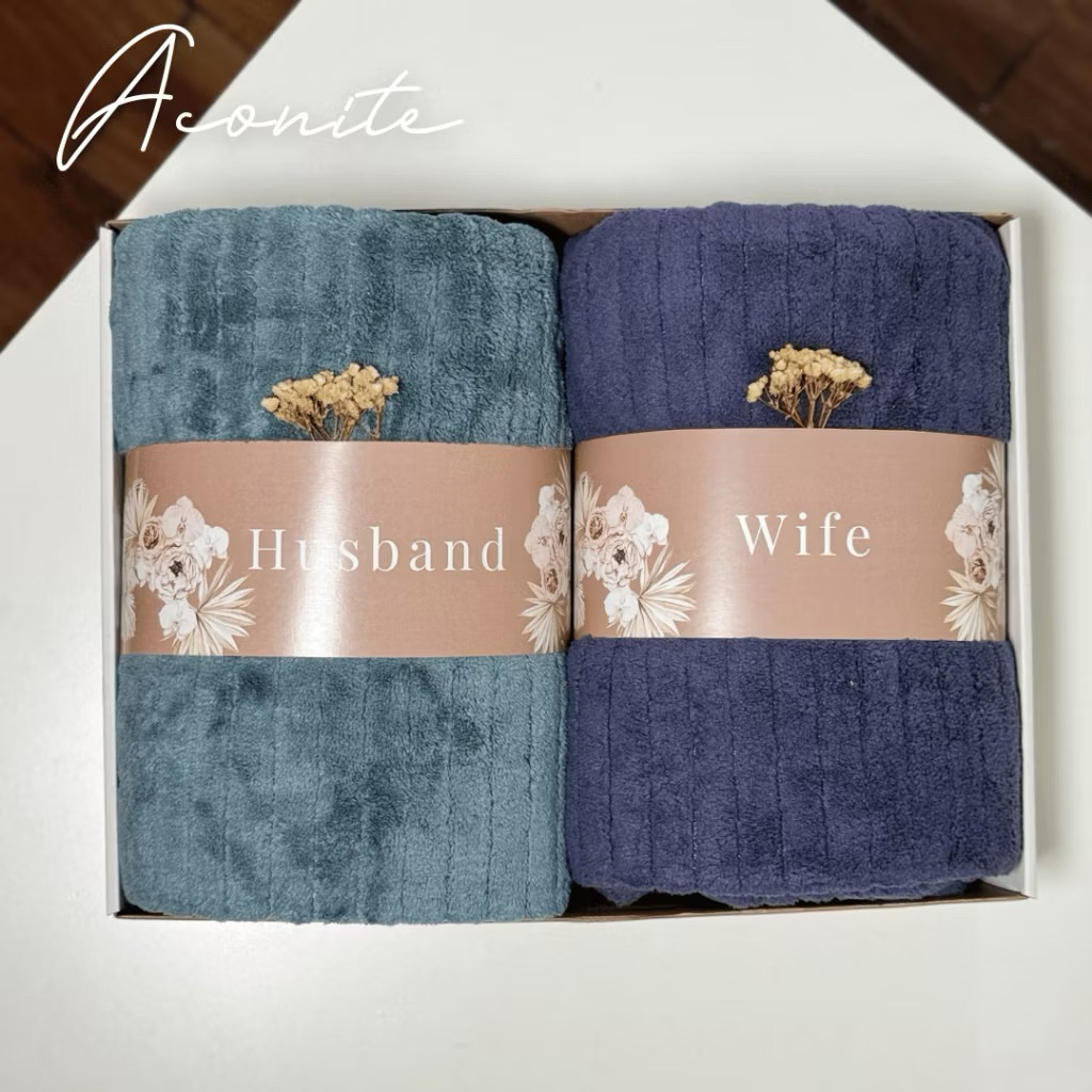 Hampers Handuk Couple Pasangan Gift Set Box Handuk Hampers Wedding Pernikahan Wedding Gift