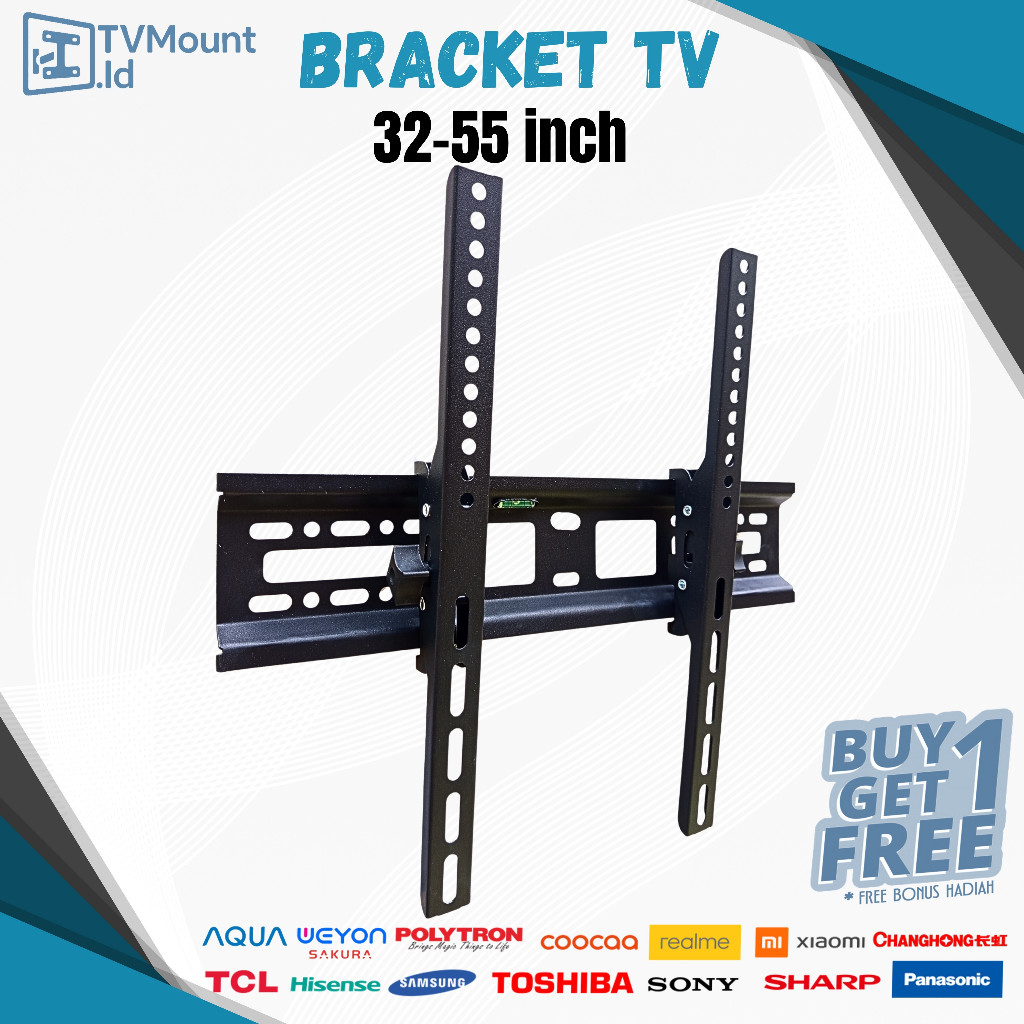Bracket TV LED LCD 32 40 43 50 55 49 42 27 24 21 inch cocok semua tv 14–43 Inch Universal 2 Arah  br