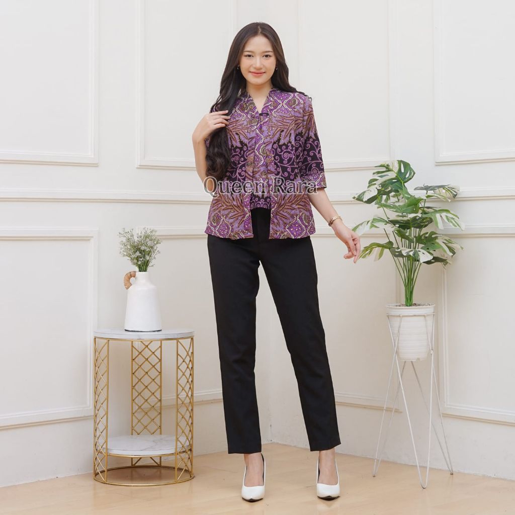Blouse Batik Premium Wanita | Atasan Batik Elegan Modern | Nyaman untuk Kerja & Acara Atasan Blouse 