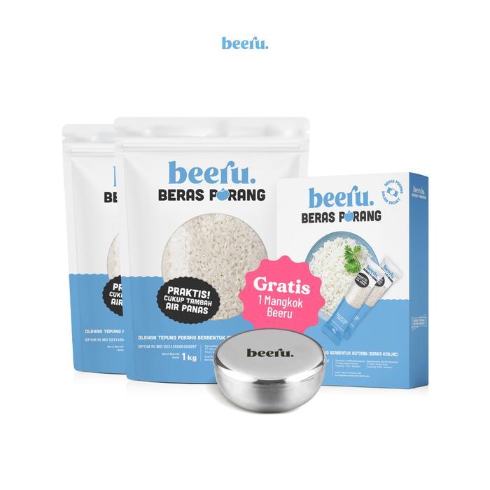 

【READY STOK】Beeru Beras Porang Paket 2 Pouch Plus 1 Box Free Mangkok Stainless