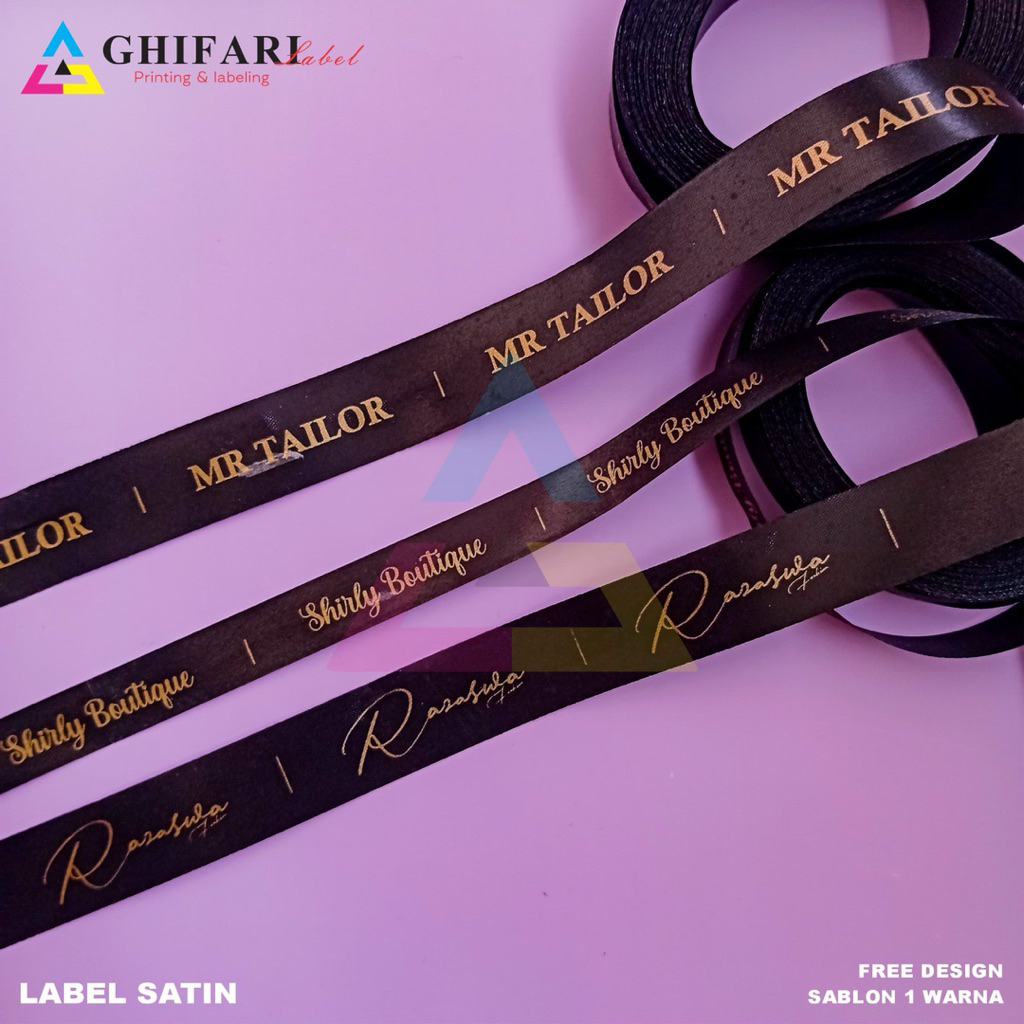 label  baju satin hitam label baju label satin satuan label satin custom label baju label baju label