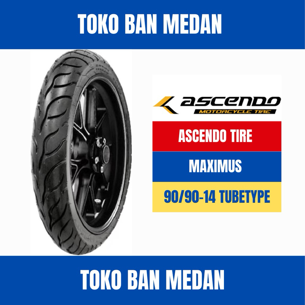 BAN LUAR MOTOR ASCENDO 90/90-14 RING 14 TT TUBETYPE MAXIMUS