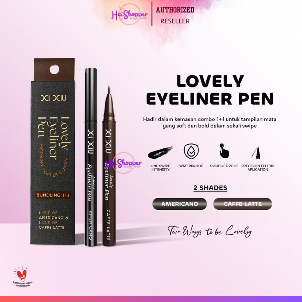 Xi XiU Lovely Eyeliner Pen Morning Coffee Combo | Xi Xiu Eyeliner Waterproof | 2in1 - Americano & Ca