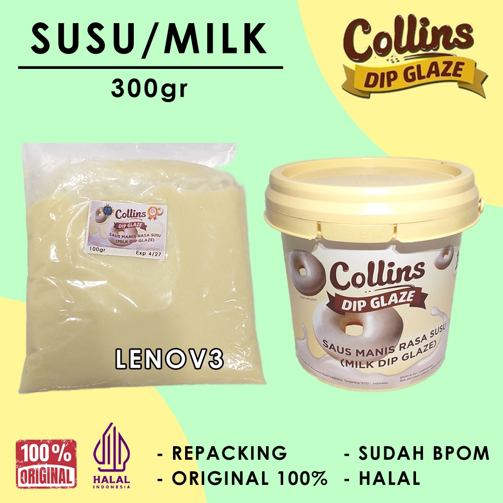 

COLLINS Dip Glaze Selai Rasa Susu 300gr Original Lezat | Selai untuk Roti, Donat dan Makanan