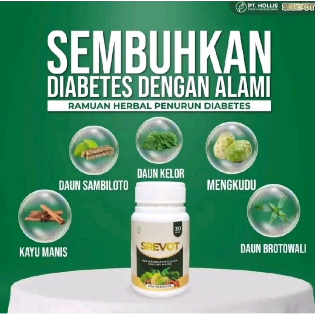 

Hollis Srevot Obat Herbal Diabetes Menurunkan Gula Darah BPOM