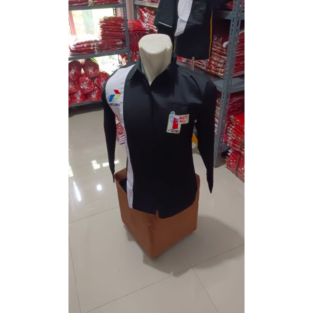 Atasan Sragam pengawas spbu wanita lengan panjang