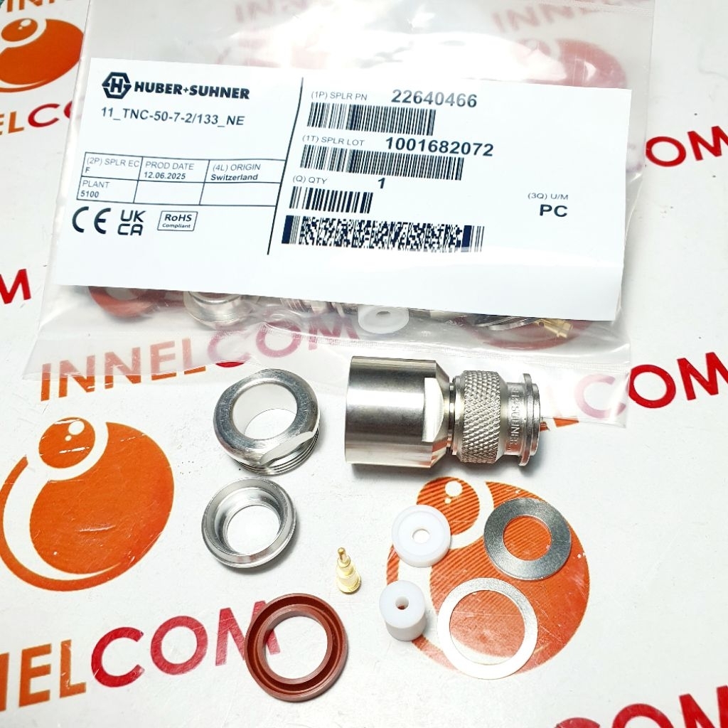 11_TNC-50-7-2/133_NE Huber Suhner TNC Male for RG214 RG213 RG223 Clamp Type Original