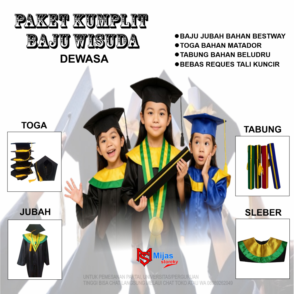 Topi Wisuda Anak / Topi Toga / Toga Anak Paud,Tk Ready Stok