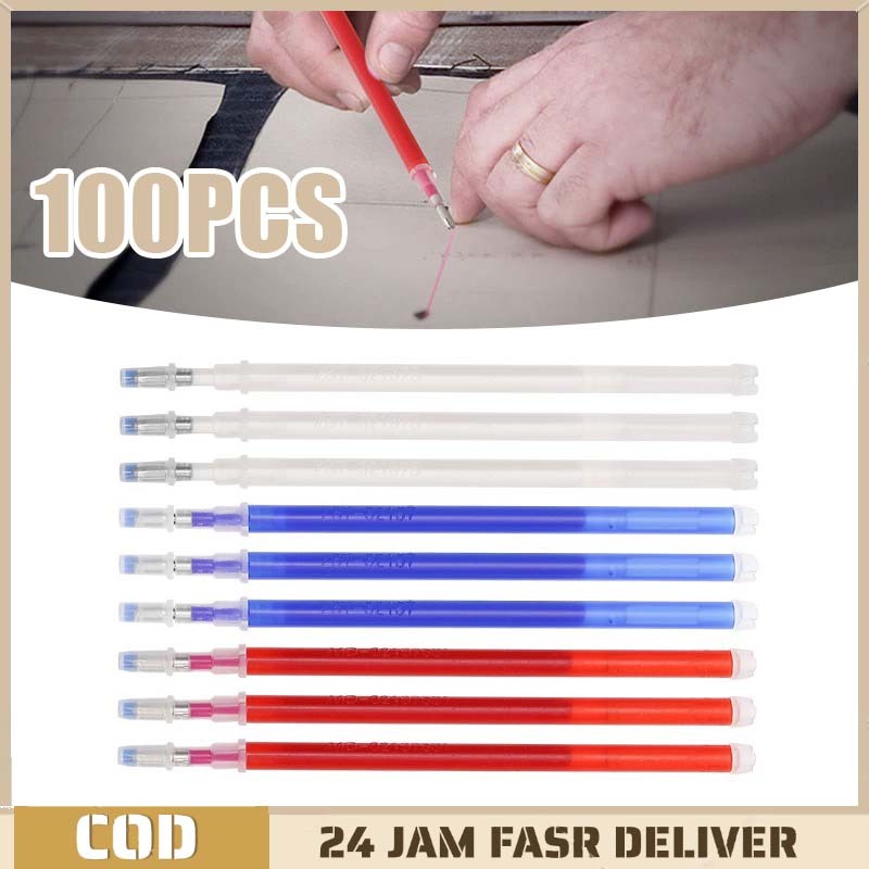 

100pcs Heat Erasable Pen Jahit High Temperature Pulpen Pola Kain Spidol Marker Tinta Untuk Jahitan Dan Kerajinan