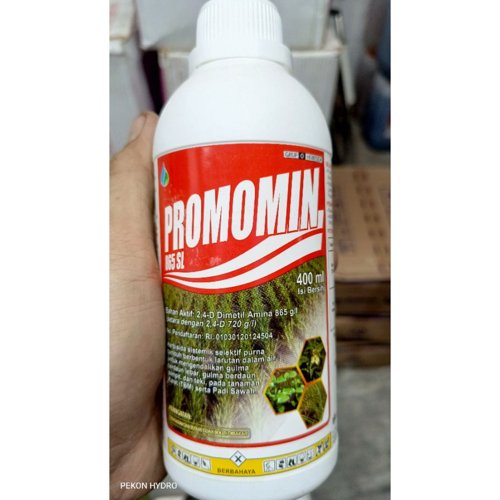 PROMOMIN 865 SL (400 ml) PEMBASMI RUMPUT GULMA SISTEMIK AKAR SELEKTIF DAUN LEBAR HERBISIDA DMA GLIFO