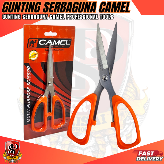 

GUNTING SERBAGUNA CAMEL / GUNTING MULTI-PURPOSE SCISSOR TAJAM PRESISI TAHAN LAMA / GUNTING CAMEL STAINLESS ANTI SLIP