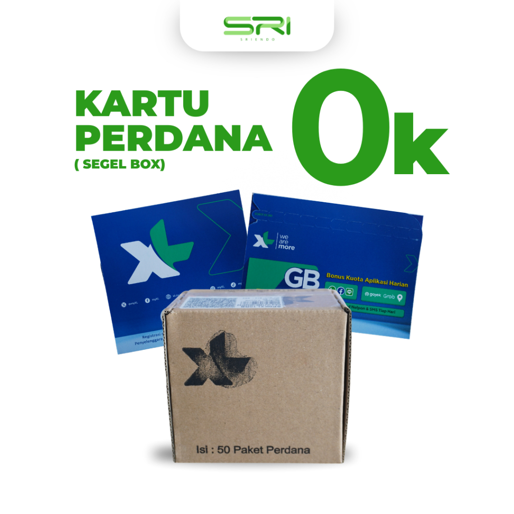[ISI 50 PCS] KARTU PERDANA 0K XL FRESH SEGEL BAHAN 10K [ 1 BOX ISI 50 PCS ] Masa Aktif Panjang