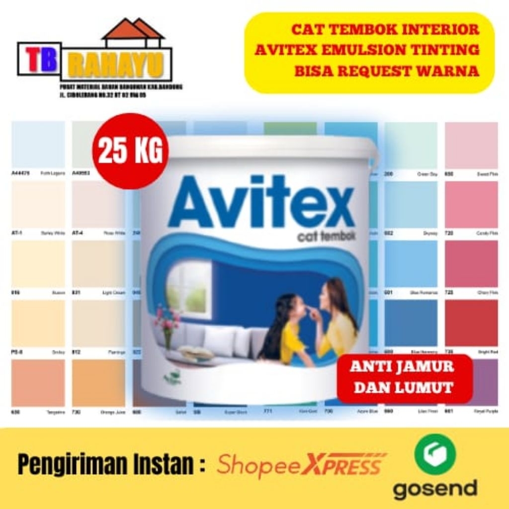 Cat Tembok Interior Avitex, Avitex Interior Cat Tembok - 25 KG